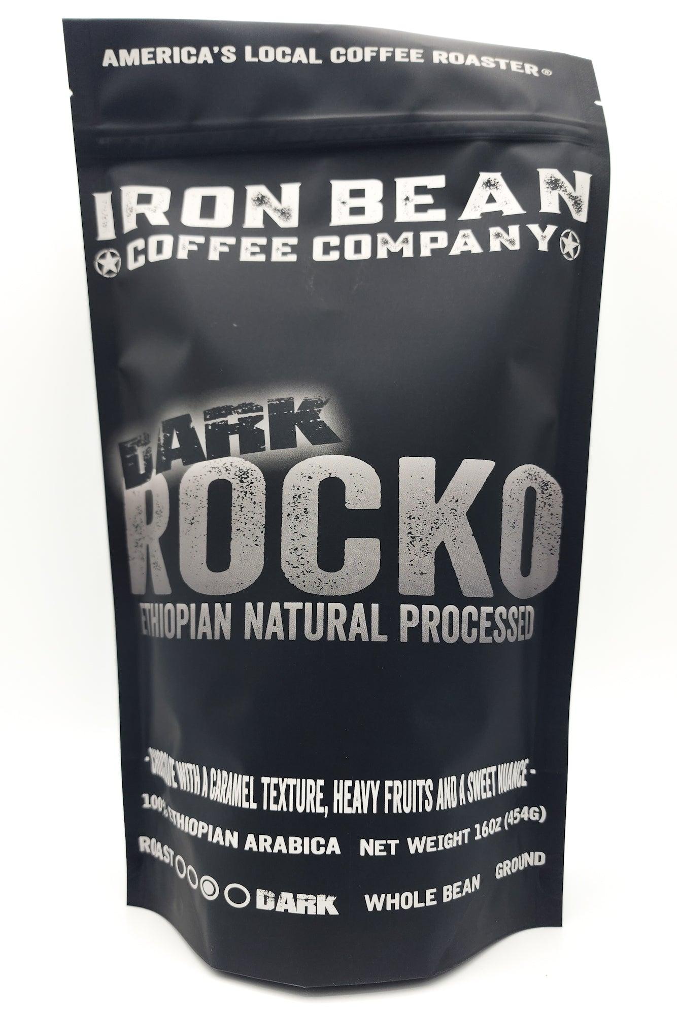 DARK ROCKO - Ethiopian Natural Process - Darker Roast - Iron Bean Coffee Company
