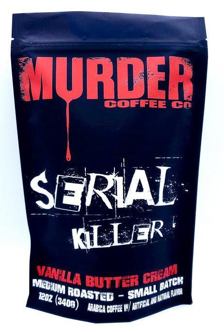 Murder Coffee Co. Serial Killer Vanilla Butter Cream medium roast coffee bag, 12oz small batch Arabica